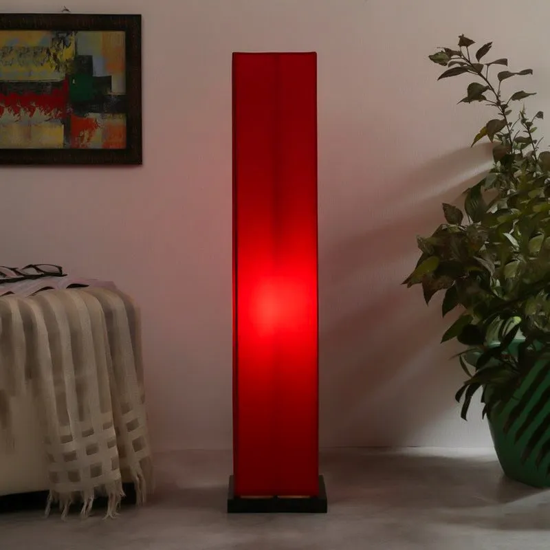 Twilight Red Fabric Wooden Floor Lamp media 1