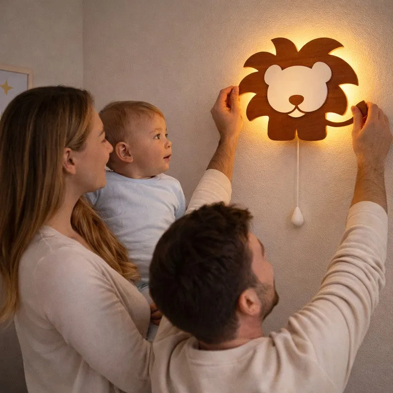 Pureva Lion Battery Operated MDF Wall Lamp - Pink media 8