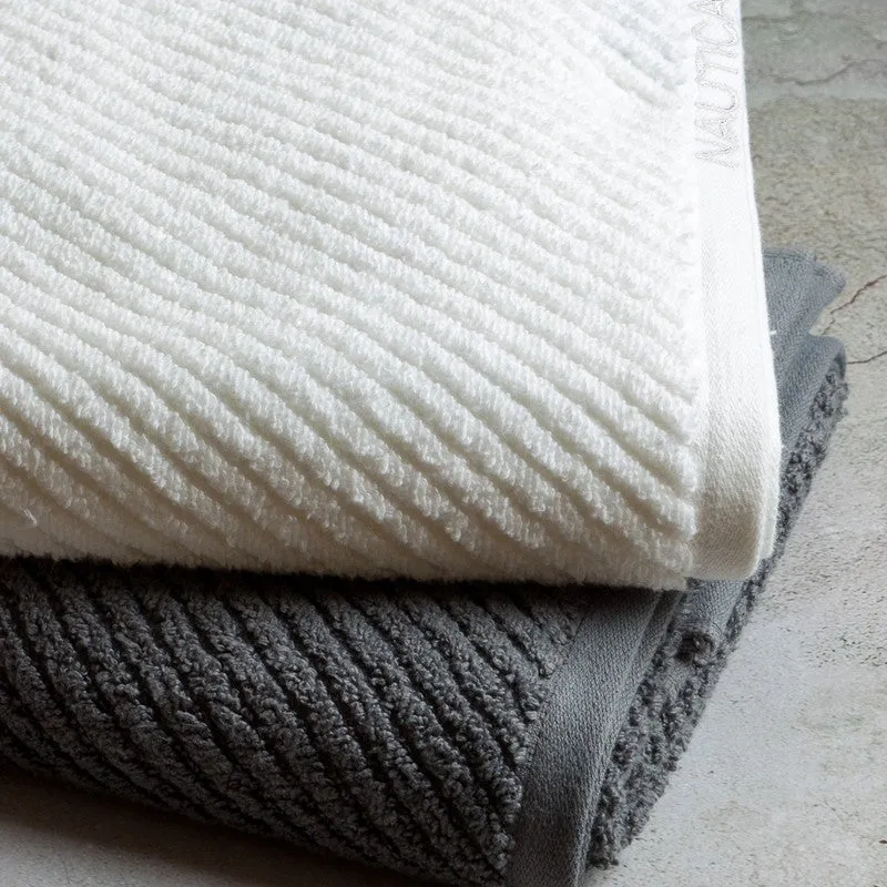 Nautica Riviera Soft Cotton Bath Towel (White & Grey) - Set Of Two media 4