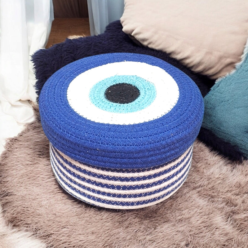 Evil Eye Cotton Storage Basket With Lid media 4