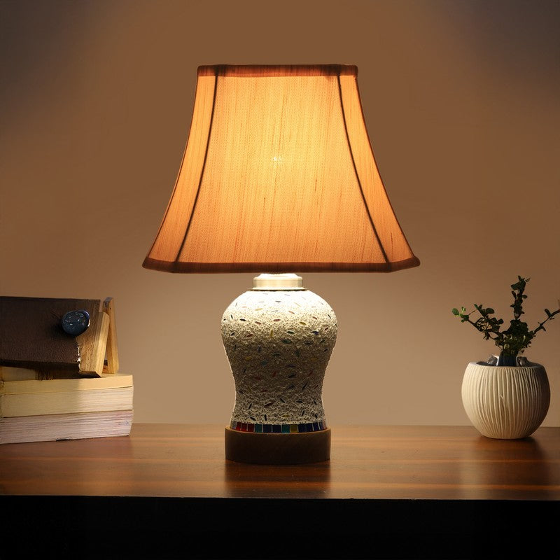 Nivora Square Wooden Table Lamp - Multicolor