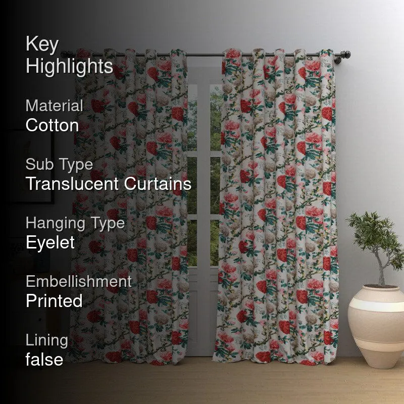 Mivaana Floral Curtain (Peach) - Set Of Two media 2