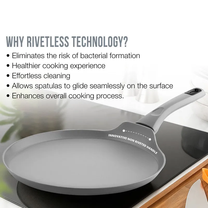 Wellberg Matte Finish Cast Aluminium Dosa Tawa - 29 cm media 5