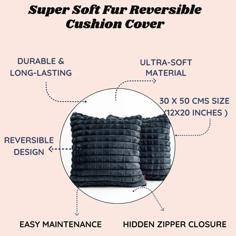 Frost Waffle Dark Grey Cushion Cover (Rectangle) Set of Two media 6