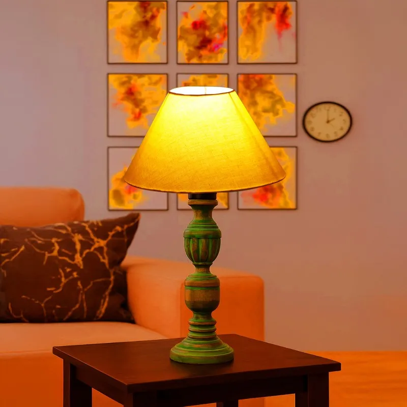 Arvello Vyno Wooden Table Lamp - Yellow media 1