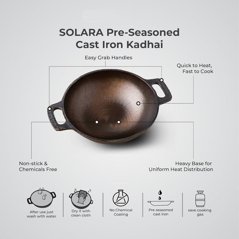 Solara Pure Cook Matte Finish Cast Iron Cookware Sets - Two Piece Set media 4