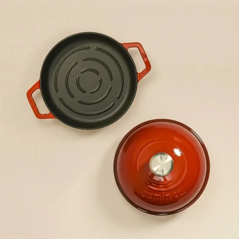 Cumin Co Enamel Cast Iron Bread Oven (Red) - 1000 mL media 4