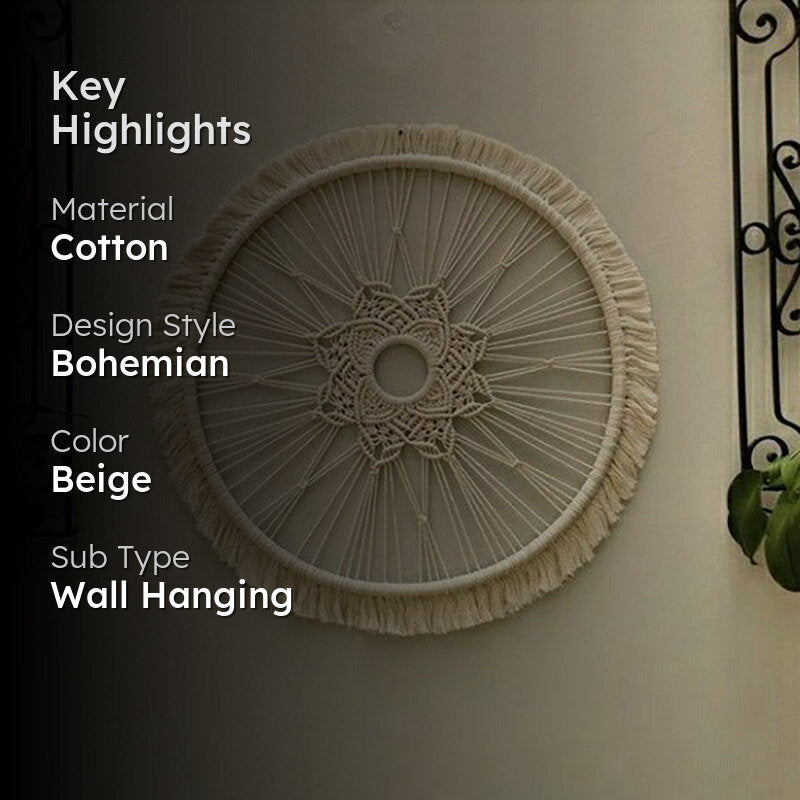 Sun Weave II Macrame Cotton Wall Hanging media 2