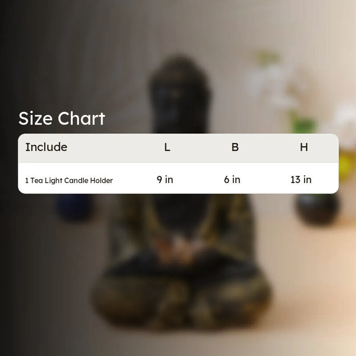 Lunar Serenity Buddha Tea Light Candle Holder - 10