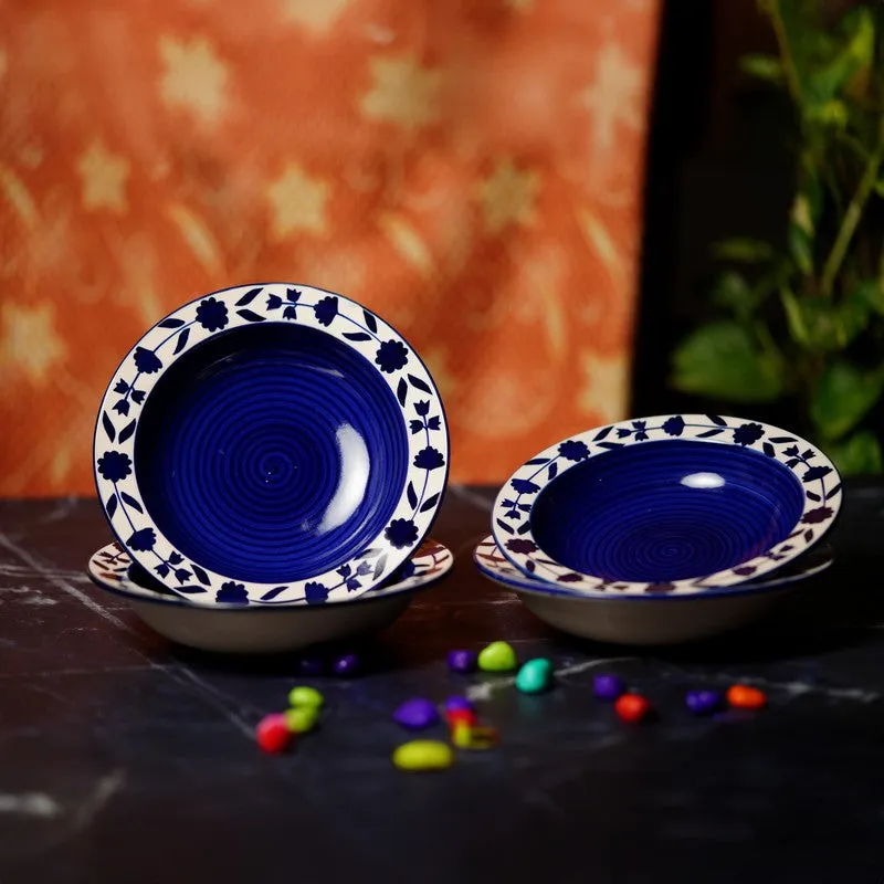 Regal Handcrafted Ceramic Pasta Plate (Blue) - Set Of Four media 3