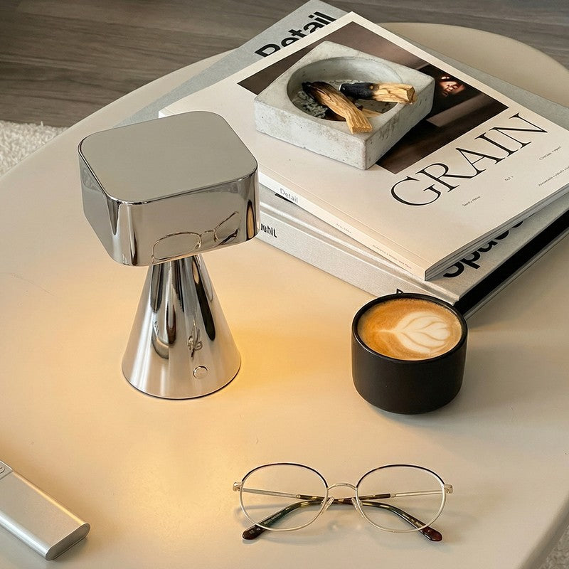 Fig Living Chrome Portable Stainless Steel Table Lamp - Silver media 6