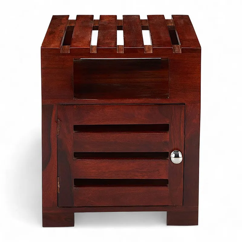 Wverix Sheesham Wooden Side & Bedside Table - Deep Brown media 4