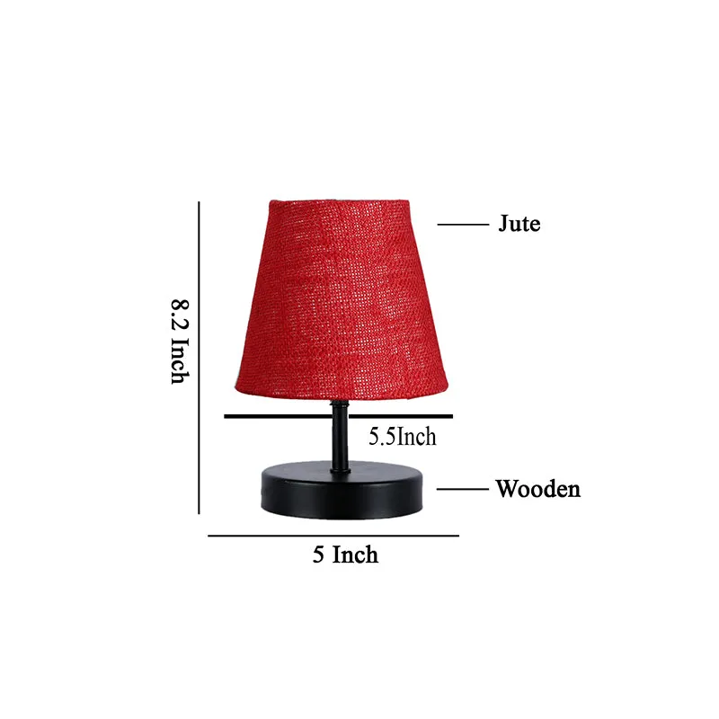 Otravo Jute Table Lamp - Maroon,Black media 4