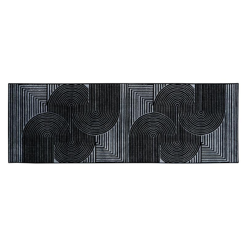 Icaria Non-Anti Skid Nylon Runner Rug - Grey & Black image 5