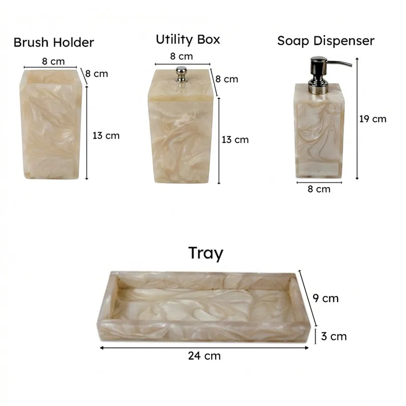 Svela Resin Bathroom Set (Ivory) - Four Piece Set media 11