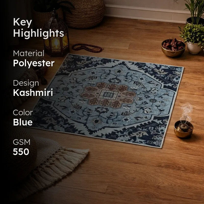 Barakah Ethnic Prayer Mat (Blue) - 550 GSM media 2