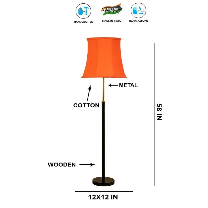 Modern Arc Wooden Floor Lamp - Orange media 8