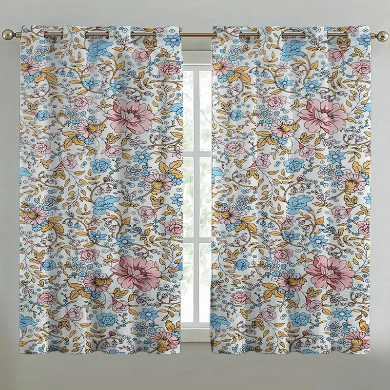 Clémence Floral Cotton Curtain - Set Of Two media 1