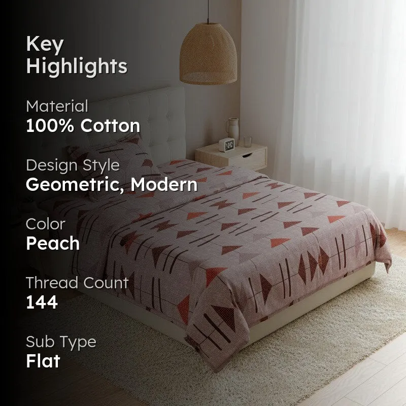 Arrow Truce Cotton Bedsheet (Red) - 144 TC media 2