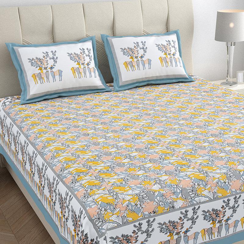 Ratna Radiance Floral Cotton Bedsheet (Yellow) - 150 TC media 3