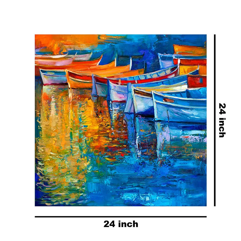 Rang Birang Boats Wall Painting media 8
