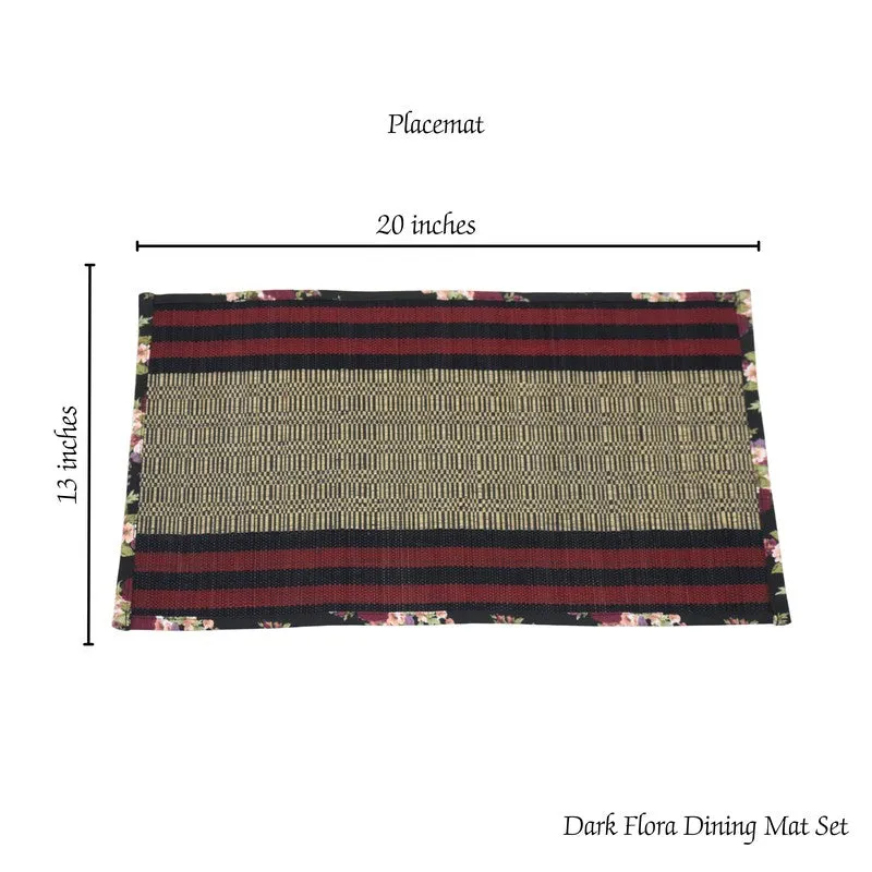 Dining Flow Bamboo Table Mats (Black,Maroon) - Set of Six media 7