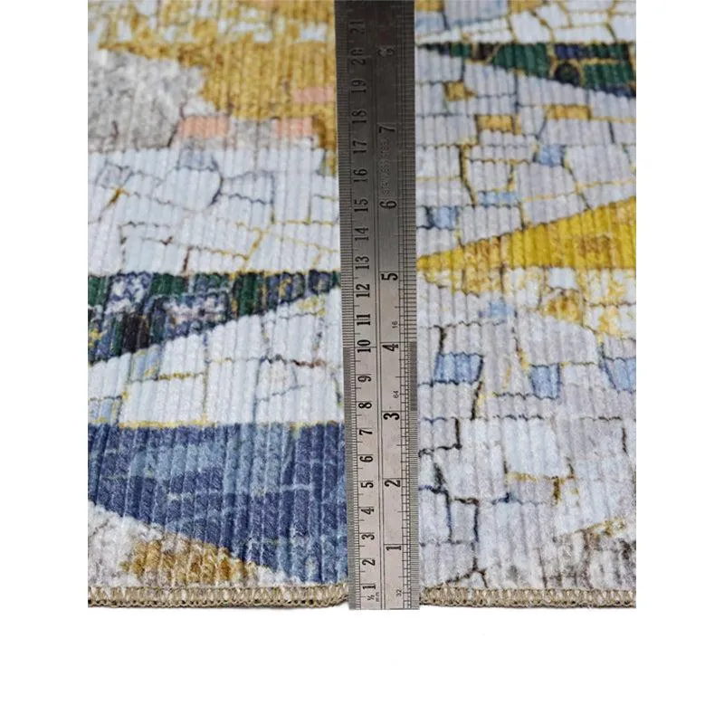 Katya Geometric Polyester Carpet - Yellow & Blue media 7