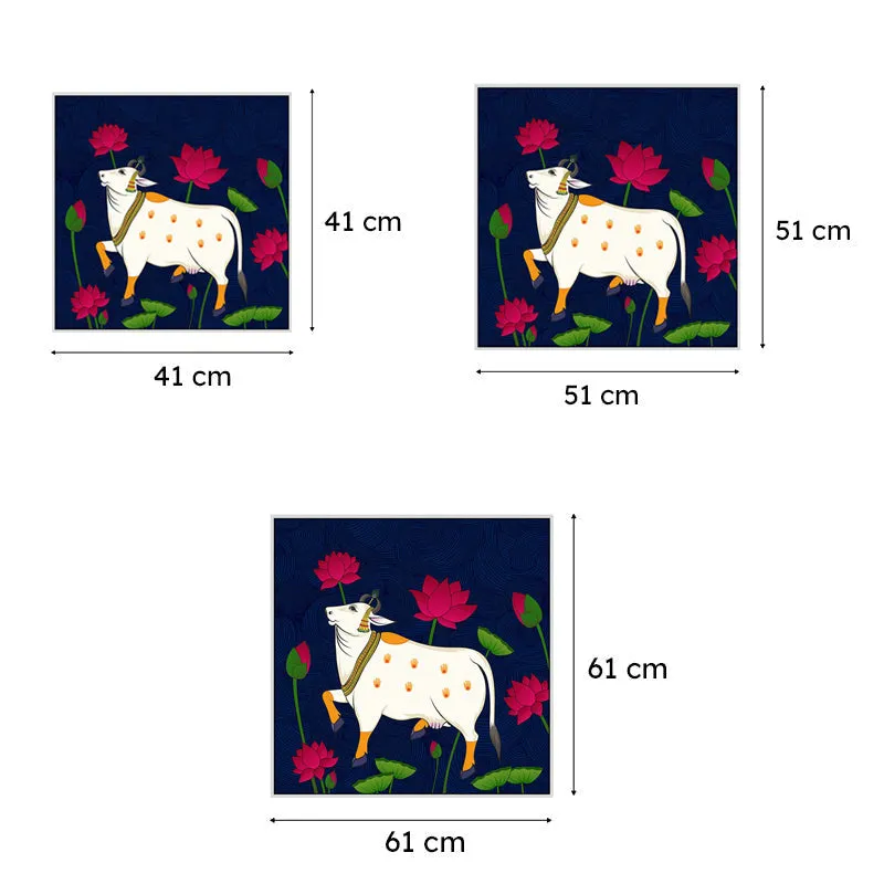 Petals & Hooves Canvas Wall Painting With Frame - White media 7