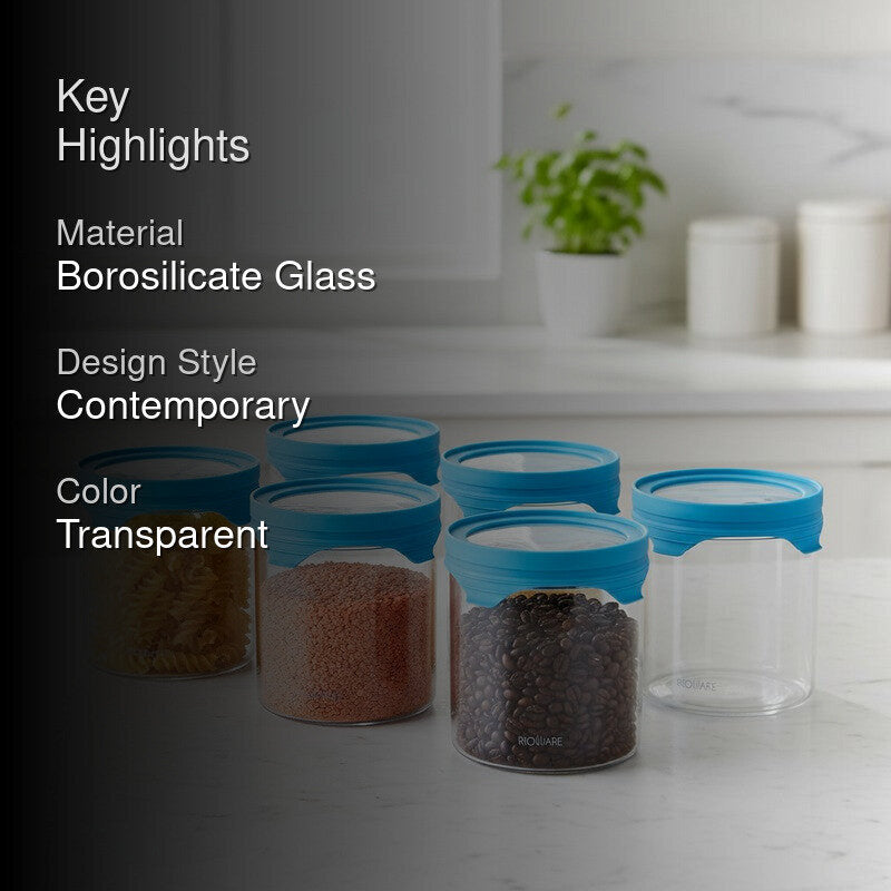 Rioware Pure Stack Borosilicate Glass Jar (400 mL Each) - Set Of Six media 2