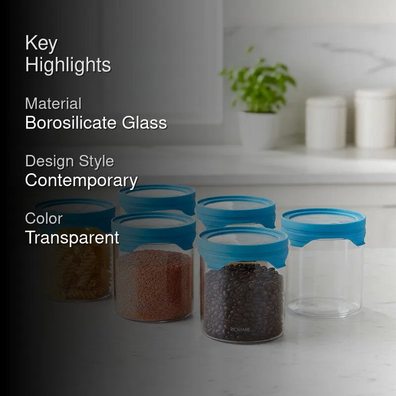 Rioware Pure Stack Borosilicate Glass Jar (400 mL Each) - Set Of Six media 2