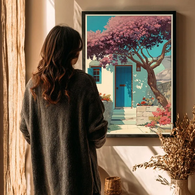 Pastel Sky Canvas Wall Painting - Black Frame media 4