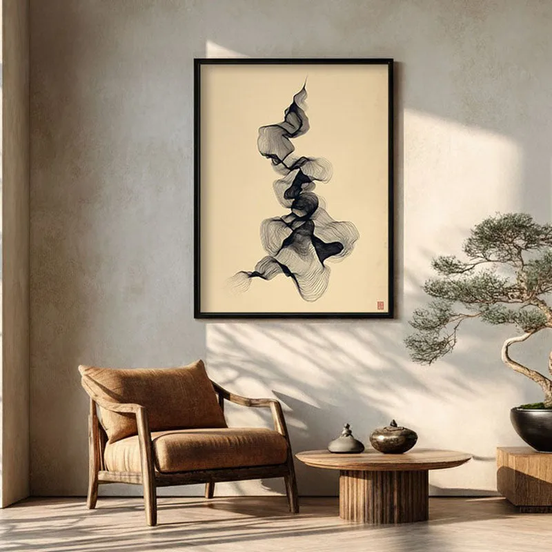 Soft Ascension Archival Paper Wall Painting With Black Frame media 1