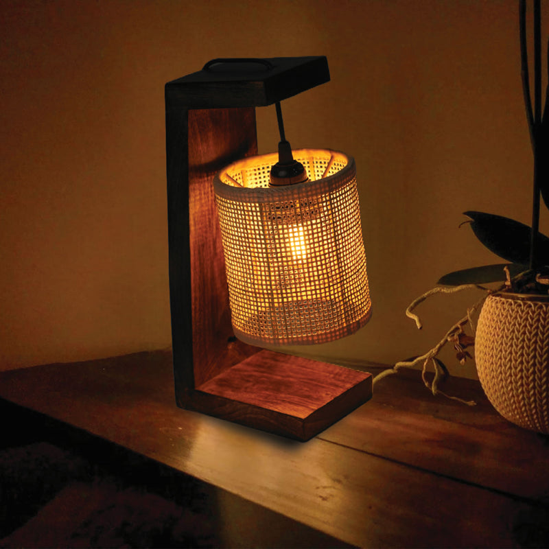 KyotoLit Rattan Table Lamp - Beige,Brown media 3