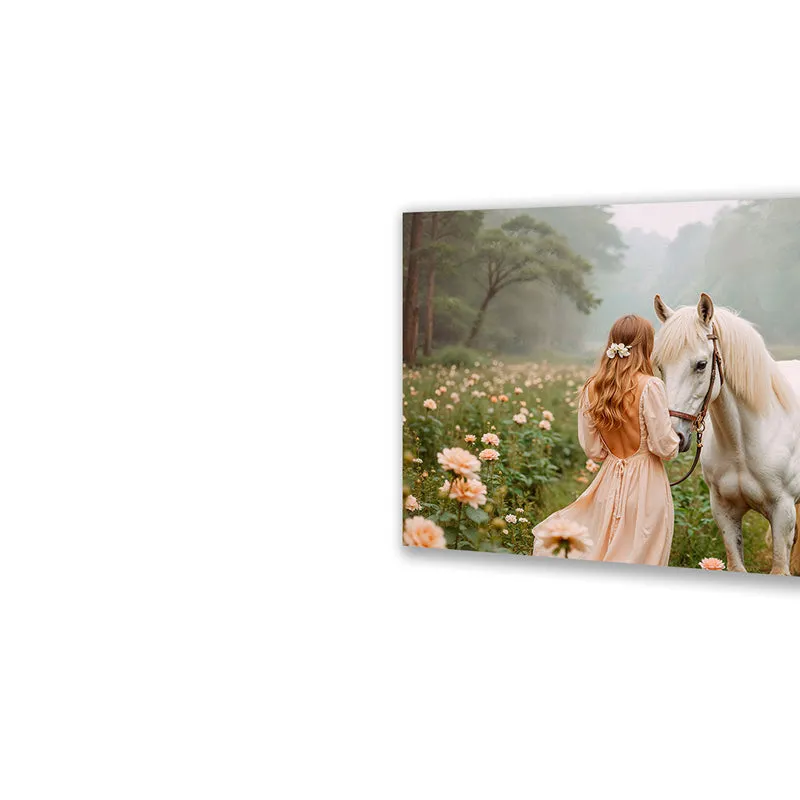 Girl & Horse Cotton Canvas Wall Art media 4