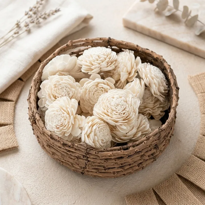 Esta Sola Wood Flower (White) - Set Of Ten media 1