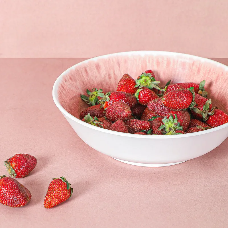 Cobain Serving Bowl (White & Pink) - 1300 ML media 3