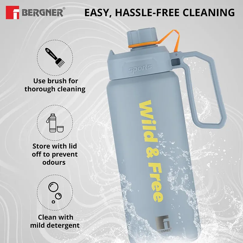 Bergner Thermolux Double Walled Hot & Cold Flask (Grey) - 1000 mL media 6