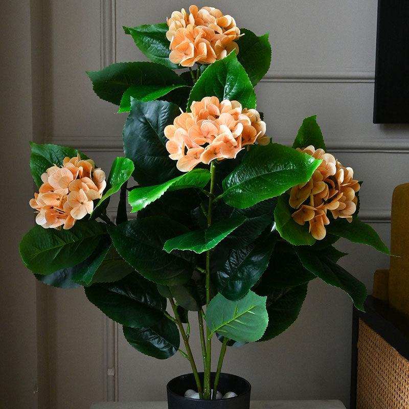 Faux Everlasting Hydrangea Plant With Black Plastic Pot (Yellow) - 76 cm (2.5 ft) media 3