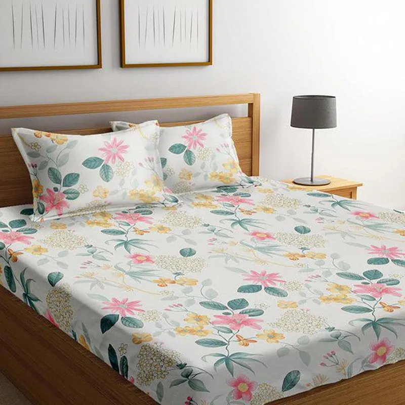 Avena Floral Cotton Bedsheet - 210 TC media 4