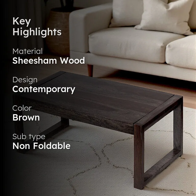 Zexon Sheesham Wooden Center Table - Dark Brown media 2
