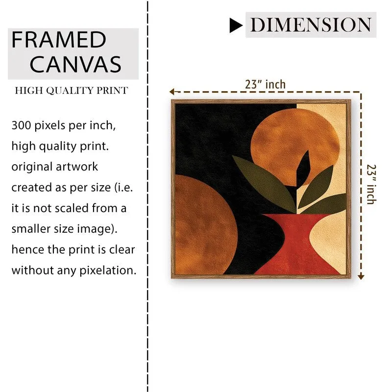 Earthn Leaf Canvas Wall Art With Frame media 9
