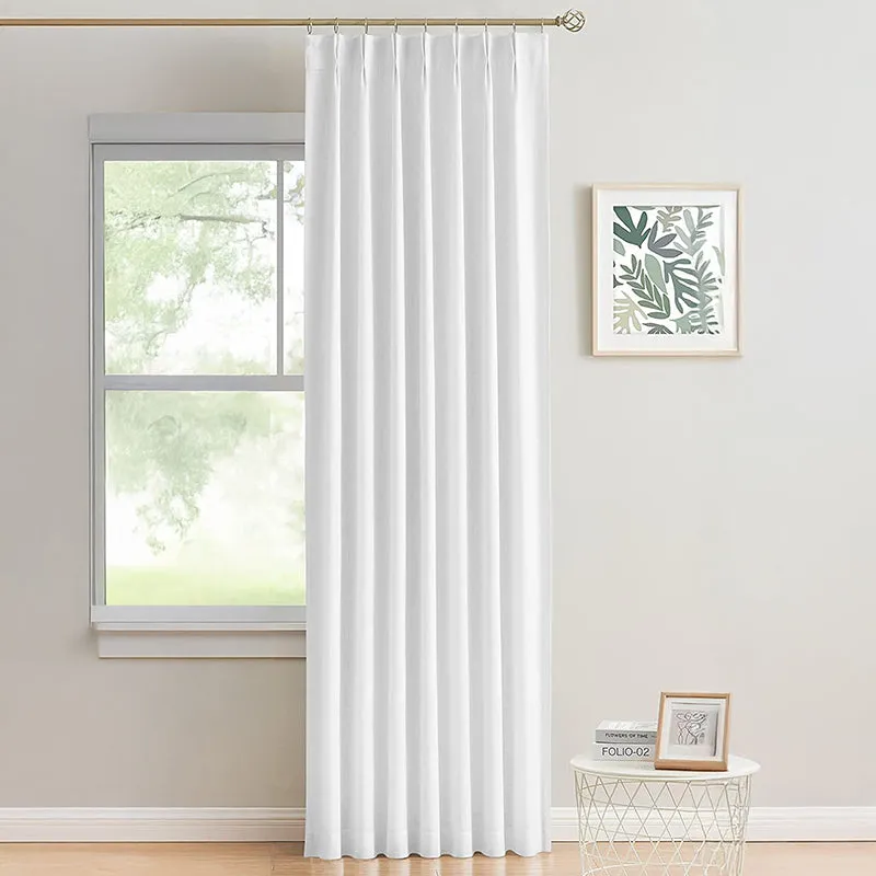 Noir Double Pinch Pleat Blackout Curtain - White media 1