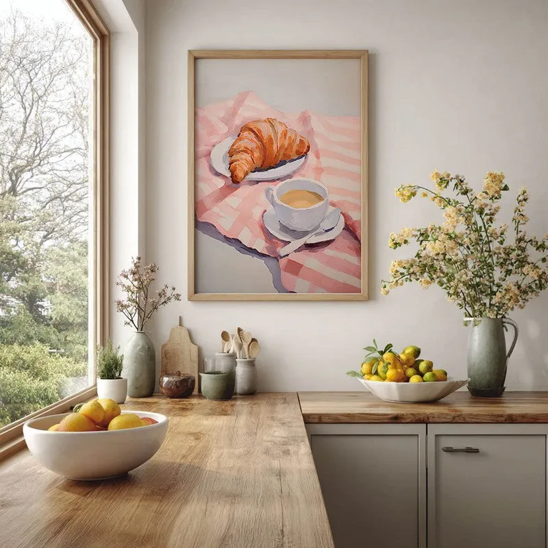 Blush Sip Archival Canvas Wall Art - Brown media 5