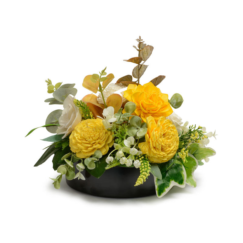 Dawn's Promise Artificial Solawood Flower Bunch With Pot image 5