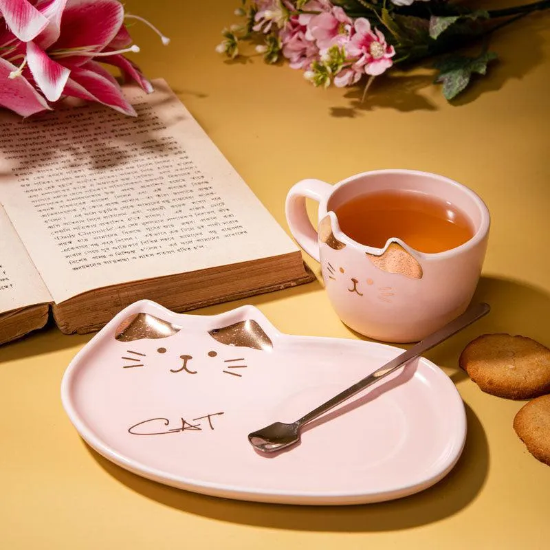 Whisker Tales Pink Mug & Snack Plate (200 ML) - Three Piece Set media 3