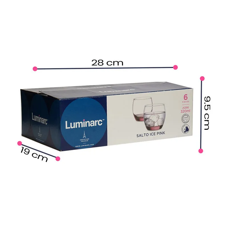 Luminarc Salto Whiskey Glass (320 mL/Pink) - Set Of Six media 7