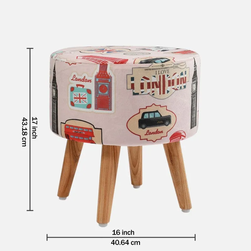 Cityscape Abstract Velvet Ottoman - Multicolor media 7