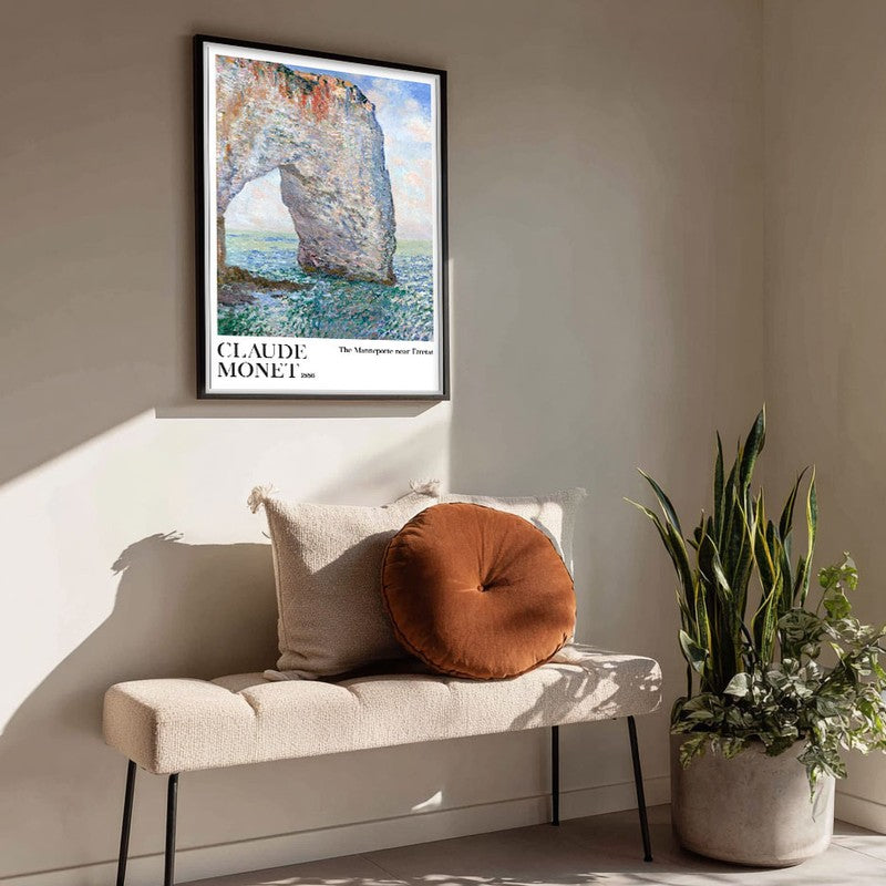 The Manneporte Near Etretat Archival Canvas Wall Painting - Black Frame media 4