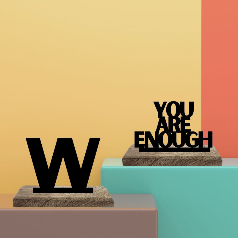 Empowerment & Enigma Typography Showpiece - Set Of Two