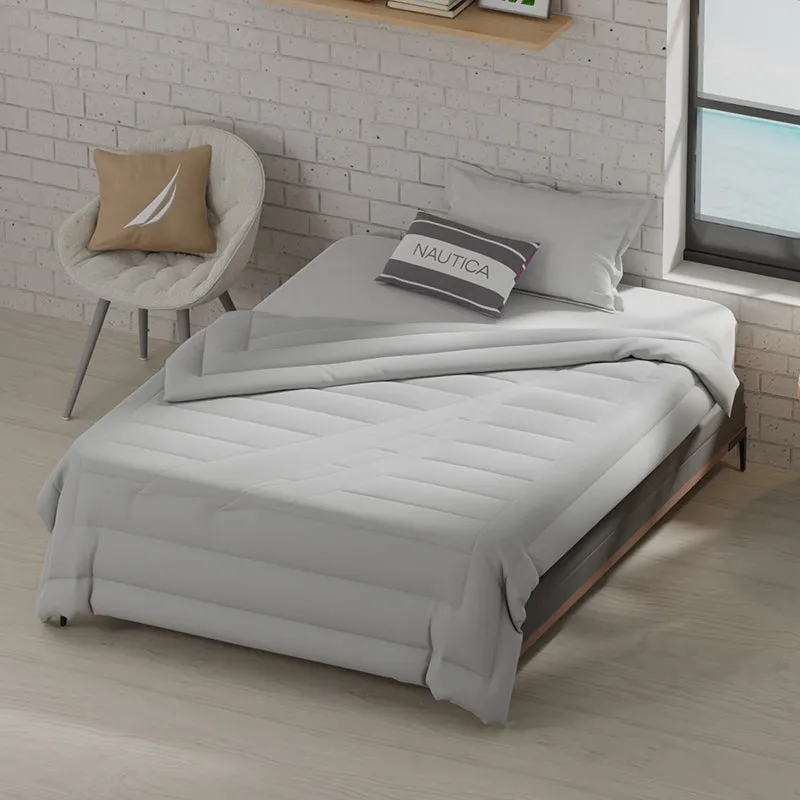 Nautica Ciel Luxe Solid Microfiber Comforter (Grey) - 110 GSM media 1